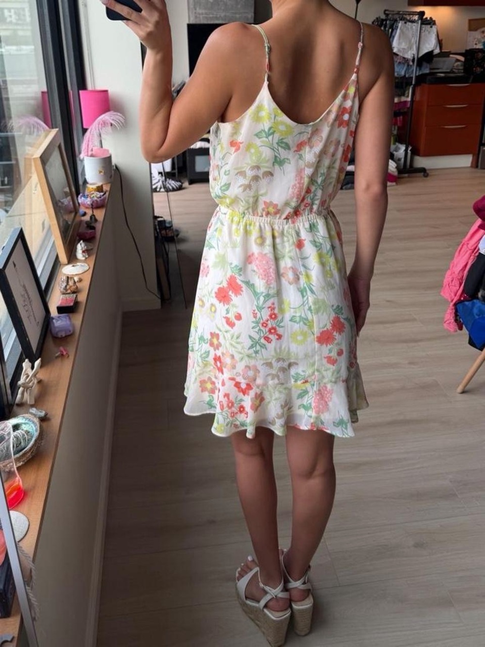 Maurices White Floral V-Neck Spaghetti-Strap Mini Dress - Picture 3 of 8